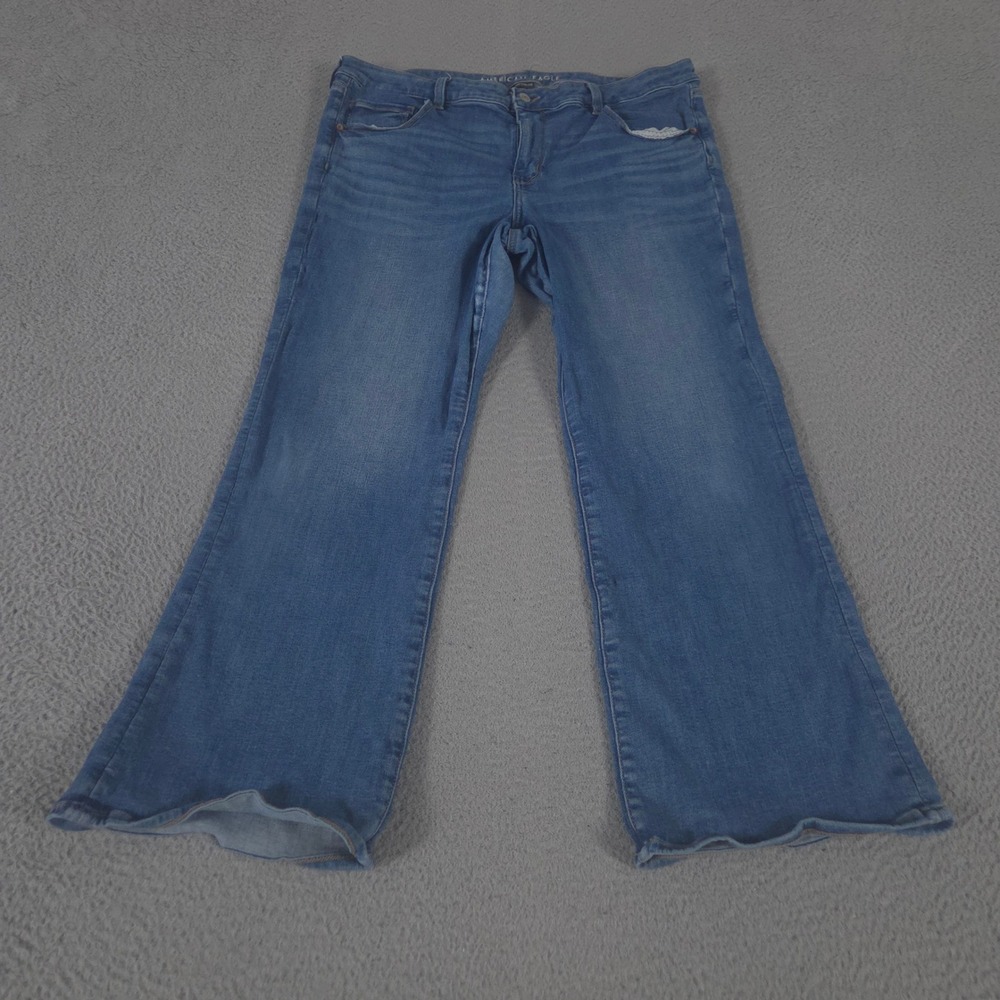 American Eagle Jeans Womens 18 Short Blue Kick Boot Next Level Stretch Recycled